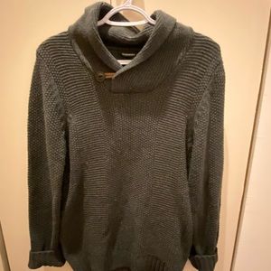 Peacocks gray knit cardigan with button cowl